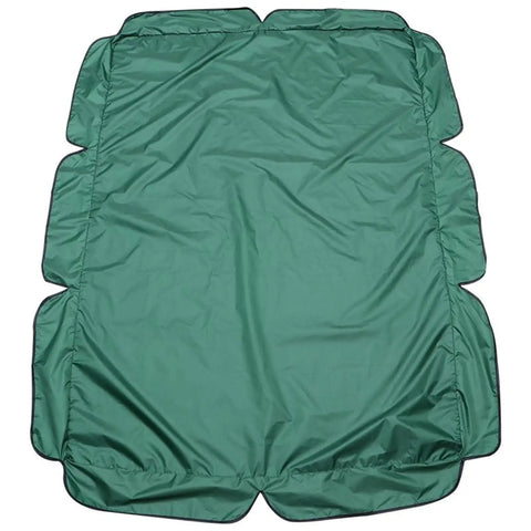 Green polyester three seat patio swing canopy replacement with removable seat cover, weatherproof garden UV block sunshade.