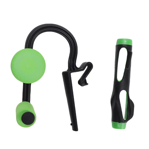 Golf Swing Trainer With Instant Tactile Feedback And Swing Analyzer For Beginners, Correct Hand Position And Grip, black and green tool