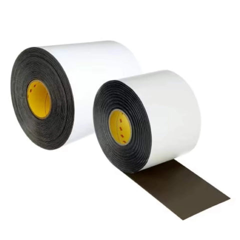 Ultra conformable gray adhesive tape, water resistant, self-adhering acrylic for construction, high-performance, 1 x 6 x 75, roll view