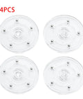 Clear 4 Inch Acrylic Lazy Susan Turntable Organizer Set With 4 Bearings for Spices Pantry Kitchen, 4 round transparent trays