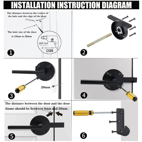 Installation guide for Double Sided Gate Latch for Wooden Fence And Wood Gate Heavy Duty Swinging Door Latch.