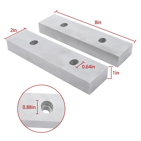 Rock Solid Aluminum Machine Vise Soft Jaws Pair Hard Anodized Coating 8 X 2 X 1 Inches CNC Precision Machinable Workholding Built To Last With Killer Grip And Flawless Finish