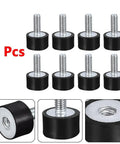 Heavy Duty Vibration Isolator Mounts M5 for Industrial Equipment Durable Rubber Shock Absorbers for Air Compressors Pumps Motors and Generators Reduce Vibration and Noise Secure Mounting for Welding and Pump Systems, 8 pcs black metal-rubber mounts