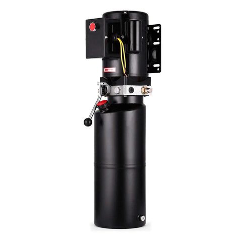 Heavy Duty 220V Hydraulic Pump With 10L Steel Oil Tank And 2950 PSI Max Pressure For Auto Repair Shops side view showing control panel and motor.