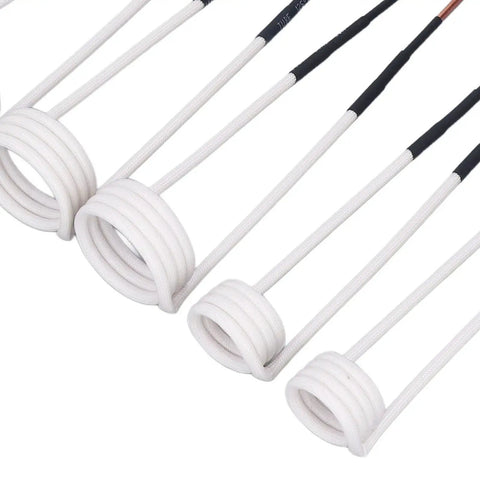 Heavy Duty 8 Piece Induction Heater Coil Kit With 2.5 Mm Brass Core for Fast Rusty Bolt Removal, shown with coils arranged.