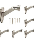 Beefy Heavy Duty Handrail Brackets For Stairs Six Pack With Zinc Alloy Construction And Satin Nickel Finish Waterproof And Rust Resistant Staircase Support