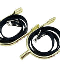 Women's Equestrian Spurs With Straps Set Prince Of Wales Bumper Spurs Zinc Alloy Chrome Plated Rhinestone Detailing Gold Tone Ride Ready