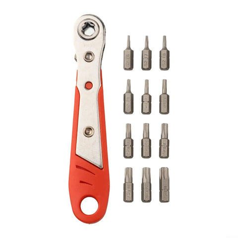 Right Angle Screwdriver Set With Torx Bits T6 To T40 Features Reversible Ratchet For Tight Spots And Mini Kits Perfect For Auto Repair Jobs Or Furniture Assembly In a Cool Slang Style, 12-piece steel set