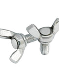 Stainless Steel M6 Wing Bolts Set of 10, 12mm Thread Length, 1mm Pitch, Heavy Duty Thumb Screws for Electronics and Outdoor Equipment