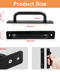12 Pieces Aluminum Alloy Barn Door Handles 148mm 5.8 Inch Sliding Pulls For Cabinets Closets Drawers Black Finish Durable Rustproof Corrosion Resistant Hardware Ideal For Home Improvement And Interior Doors dimensions showing size and usage demonstration.