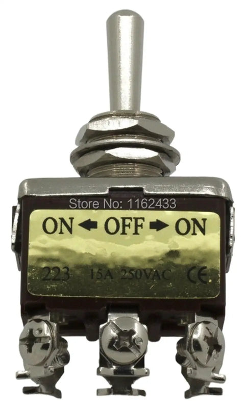 FGS12-223 Industrial Electronic Component For Machinery Control Systems, ON-OFF-ON metal toggle switch with screw terminals