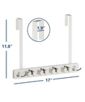 Over The Door Broom And Mop Holder With 4 Slots And 4 Hooks Rustic Wood Door Mount Organizer dimensions.