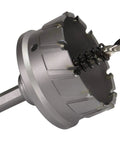 Three And Three Eighths Inch Carbide Tipped Hole Saw Cutter With One Inch Depth Of Cut For Stainless Steel Cast Iron