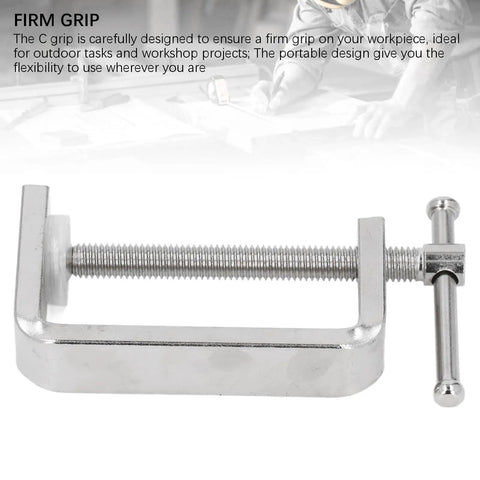Heavy Duty Quick Grip C Clamp With Secure Locking Mechanism For Effortless Clamping Of Wood Or Metal Panels And Automotive Frames In Workshops And Cabinet Shops, showing firm grip design.