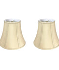 True Bell Basic Lamp Shade 6.5 x 12 x 10.5 Beige Two-Pack with Silk-Type Shantung or Linen Fabric, shown with brass-finish washer.