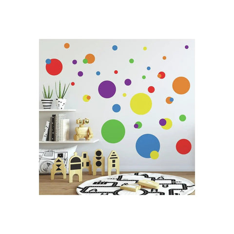 Just Dots Peel And Stick Wall Decals Set Of 31 Easy To Apply Repositionable No Residue Made In The USA, colorful dots on wall