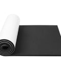 Top Shelf Closed Cell Neoprene Foam Sheets With Adhesive Backing For Kick Butt Shock Absorption And Waterproof Indoor Outdoor Insulation In Classic Black 59x12x1/16 Inch, rolled and flat view.