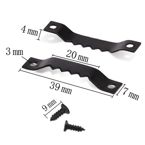 Sawtooth Picture Frame Hangers With Screws Black Metal Heavy Duty 39mm By 7mm By 4mm Easy Install Nail In Back Measurements