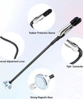 Side view of 4-pack magnetic helping hands soldering tool with adjustable rod, rubber sleeves and magnetic base