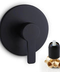 Matte Black Shower Valve Handle Kit for Wall Mount Rough-In Tub Shower Control Valves, brass body, cUPC certified