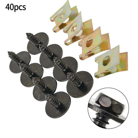 40Pcs U Nut Hex Screw Fastener Kit For BMW Undertray And Sheet Metal Clips With Washers, Self Tapping Bolts shown in detail