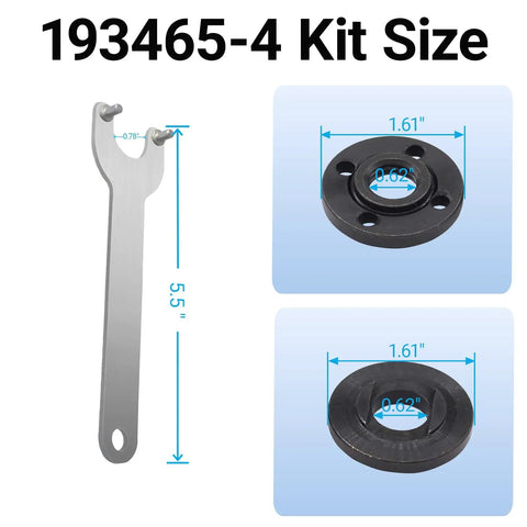 Heavy Duty Three Pack Angle Grinder Flange Nut And Wrench Set For 4.5 5 And 7 Inch Grinders With 5/8-11 Thread, includes measurements.