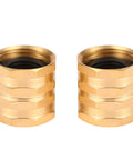 Two Pack Double Female Brass Garden Hose Adapters Three Quarter Inch Connectors With Four Extra Washers Hose To Hose Swivel Fittings