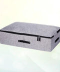 Built Tough Foldable Storage Tubs With Slick Glide Bottom For Easy Tucking Under Beds And Closets, gray cotton linen fabric.