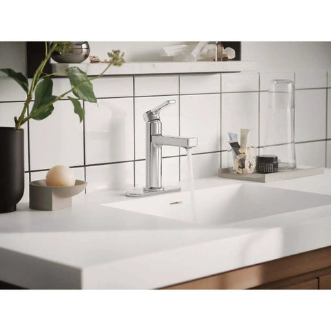 High Arc Bathroom Sink Faucet In Chrome Finish Rinza Style For Any Bathroom Vanity With One Handle Operation Water Saving Aerator