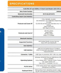 Specifications sheet for OmniKey 5427ck Gen 2 Smart Card Reader USB Plug And Play Dual Frequency in black and light gray.