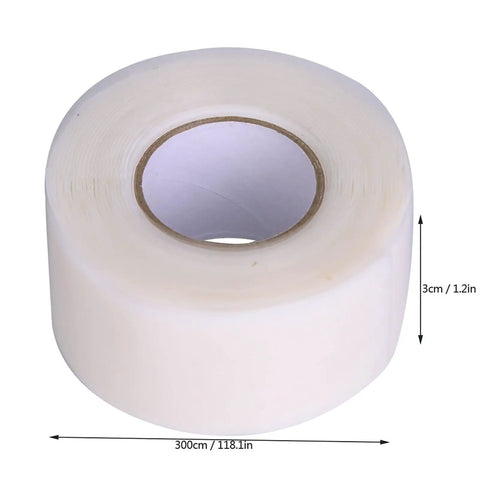 Rolled white PVC pipe repair tape measuring 300cm by 3cm. Strong Adhesion PVC PPR Pipe Repair Tape For Quick Seal And Leak Fix No Replacement Needed Flexible Durable Home Plumbing Solution In White Or Red Perfect For Quick Fixes And Emergency Repairs For Kitchen And Bath Plumbing