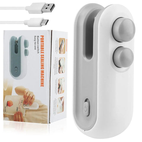 2 In 1 Chip Bag Heat Sealer With USB Rechargeable Vacuum Function, Portable Handheld Snack Bag Sealing Machine For Home Use