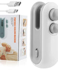 2 In 1 Mini Bag Sealer With Cutter And Magnetic Resealer, Rechargeable Heat Seal, Portable Snack And Food Storage next to box