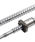 Heavy Duty C5 Ground Ball Screw For Linear Motion And Cnc Builds Featuring 40 Millimeter Shaft With 10 Millimeter Lead And 1500 Millimeter Length Includes Precision Nut For Smooth As Butter Operation close-up showing chrome molybdenum alloy steel and smooth threading.