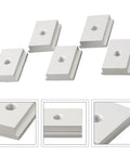 Beefy Five Piece Aluminum Alloy T Track Nuts M6 M8 Set for T Slot Woodworking with threaded holes on white background
