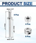 RC Landing Gear Drive Shaft Set With Nuts For Aircraft And Vehicle Use Three Sixteenth Inch Diameter By 1.7 Inch Length Four Pack