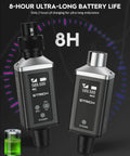 Image of M3 UHF Wireless Microphone System With XLR Transmitter And Receiver, showcasing 8-hour battery life and 16 channels.