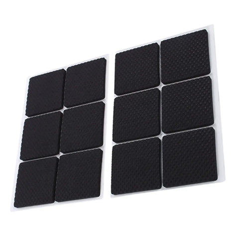 Nonslip 12 Pack Rubber Feet Pads For Furniture And Appliances, 1.8 Inch Black Self-Adhesive Floor Protectors in packaging