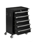 5 Drawer Rolling Tool Chest With Lock Built To Last Beast Tough Heavy Duty Steel Toolbox angled view showing lock