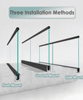 Three installation methods for Top Shelf Frameless Glass Deck Railing System With Rock Solid Aluminum U Channel Base Track.
