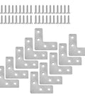 10-piece set of 5 To 12 Pieces Stainless Steel L Shaped Corner Brace Set With Flat Plate Brackets And Screws For Easy Right Angle Repairs