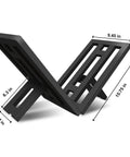 Indoor Outdoor Firewood Rack Portable Wood Log Holder Built From Black Steel Heavy Duty Firewood Stand No Assembly Needed, dimensions shown