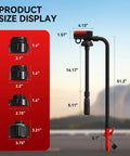 No Nonsense Portable Fuel Transfer Pump With Auto Stop And Quick Wand For Gasoline And Diesel Plug And Play Electric Pump With 51 Inch Hose Size display with detailed dimensions.
