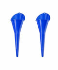 2 Pack Long Neck Oil Funnel for Cars and Engines Multi Function Plastic Fuel And Lubricant Funnel for Easy Oil Filling Universal Engine Oil Funnel Set Blue in a front view