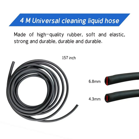 Ultimate Windshield Washer Hose Kit Four Meter Length With Twelve Connectors For Most Cars Flexible Rubber Tubing Replacement