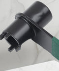 Close-up of No Sweat Dual Tip Angle Grinder Wrench With Anti Slip Handle Chromium Vanadium Steel Four Claw Hex Socket.