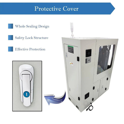 Educational CNC Milling And Drilling Machine For Training protective cover detail, showcasing sealing design and safety lock.