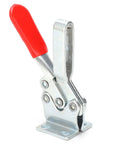 Beefy Horizontal HT 225 D Welding Toggle Clamp With Arrow Storage Case Heavy Duty Cold Rolled Steel 227 Kg Holding Capacity 100 Degree Handle, red handle