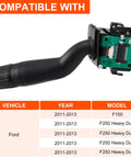 Turn Signal Switch Kit With Installation Tools Direct Fit For 2011 2013 Ford F Series Trucks F150 F250 F350 F450 F550 shown with compatibility chart