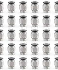 30 Pack Push To Connect Pneumatic Fittings 6Mm OD Tube With M10 Thread Black Straight Quick Connect For Air Lines And 3D Printer Tubing
